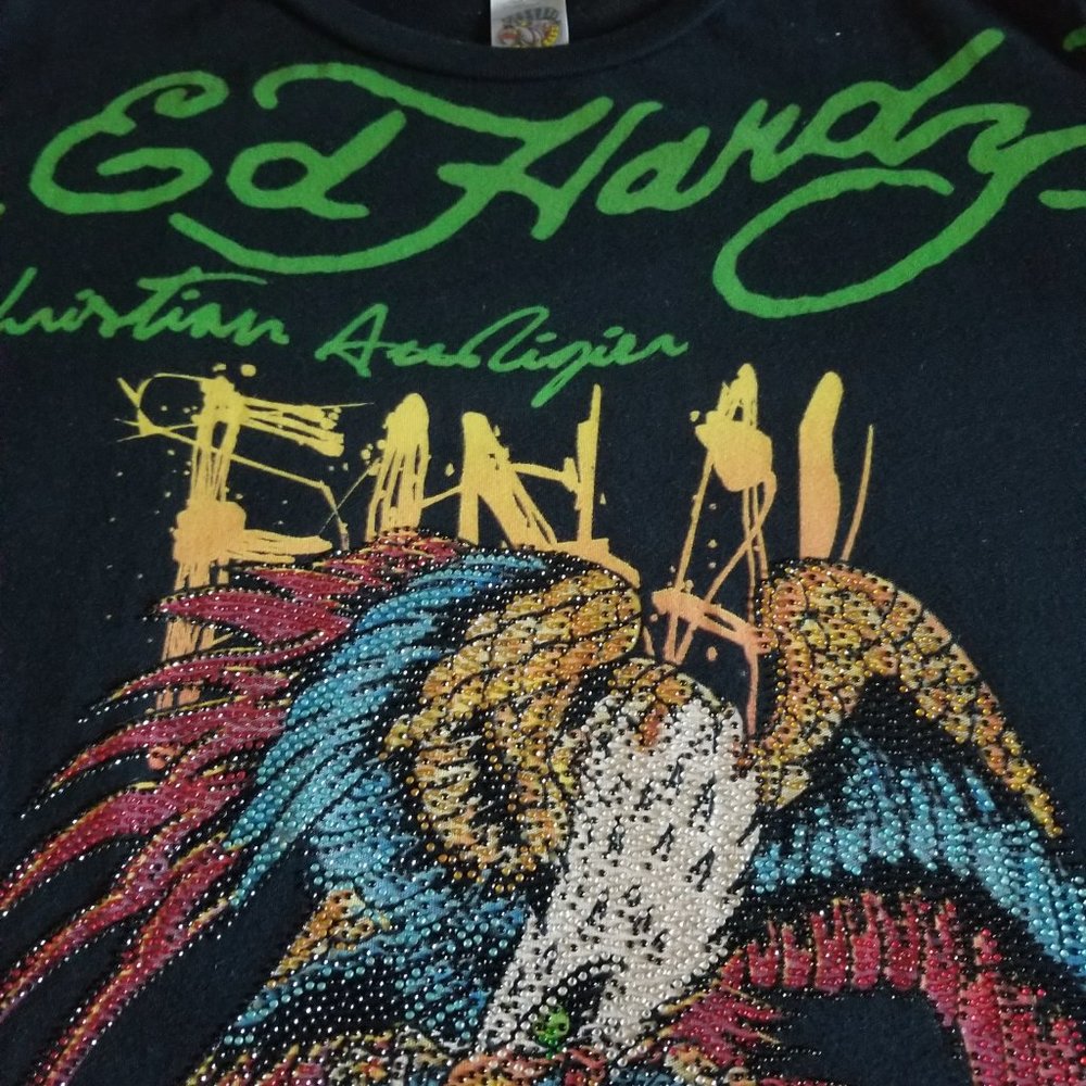 Ed Hardy Christian Audigier. Rare Vintage collectible t-shirt . With cry… - Picture 4 of 16